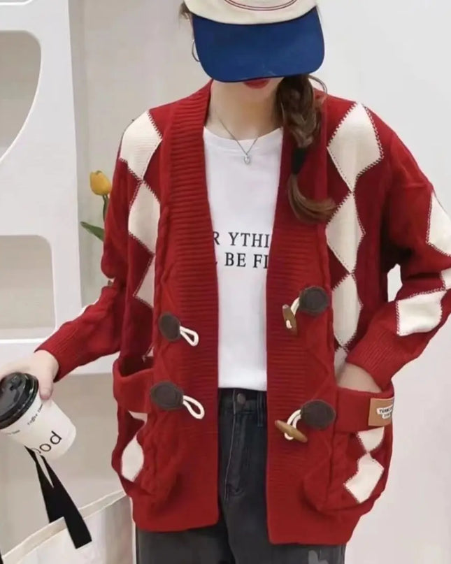 Cappotto Cardigan Aperto Lavorato a Maglia da Donna