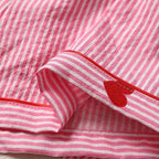 Pink Heart Print Short‑Sleeve Pajama Set-HighTouch
