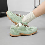 Women’s Genuine Leather Retro German Trainers Shoes-HighTouch