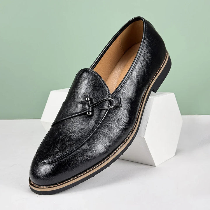 Men's Leather Bit Loafers | Classic Horsebit Dress Slip-On Shoes