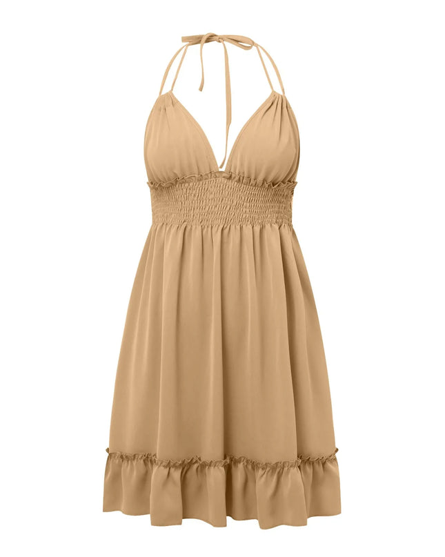 Boho Floral V‑Neck Sleeveless Midi Dress