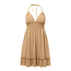 Boho Floral V‑Neck Sleeveless Midi Dress-HighTouch