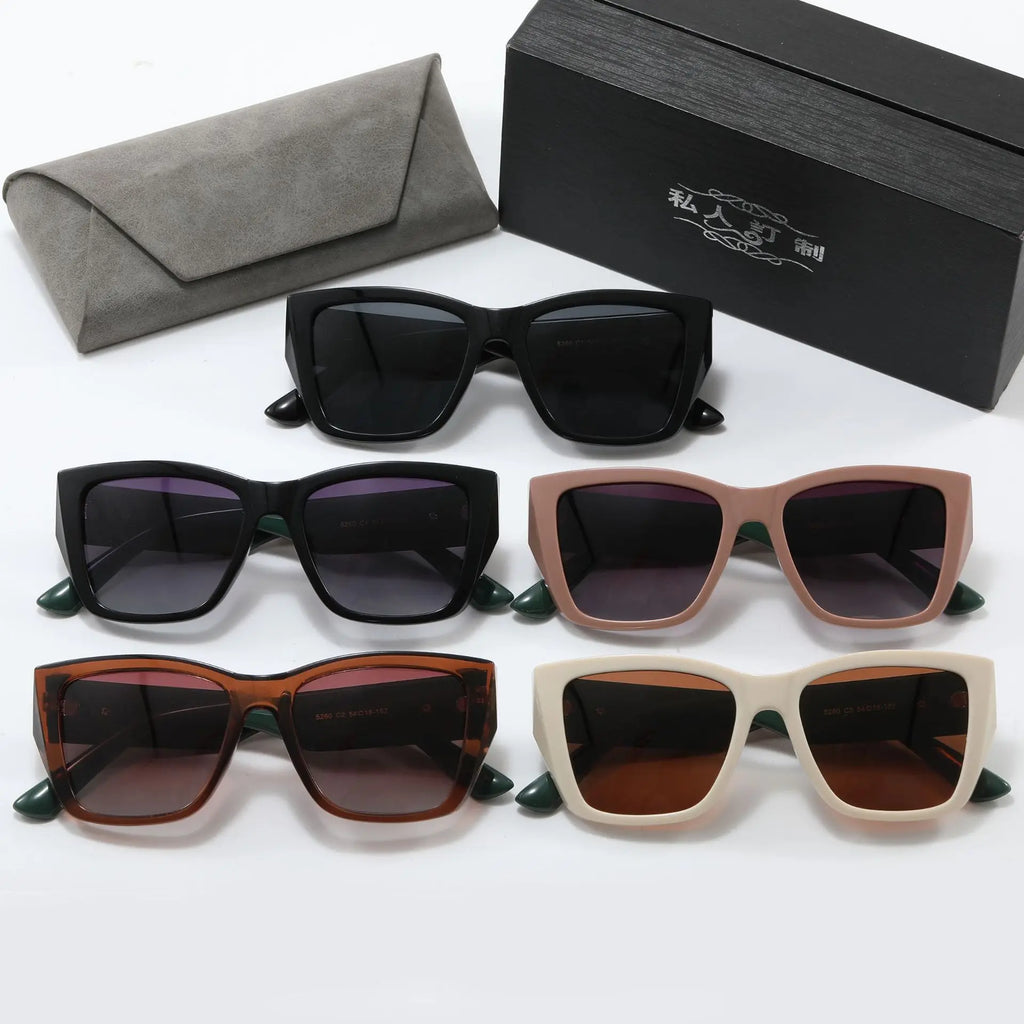 Oversized Vintage Square Polygon Sunglasses-HighTouch