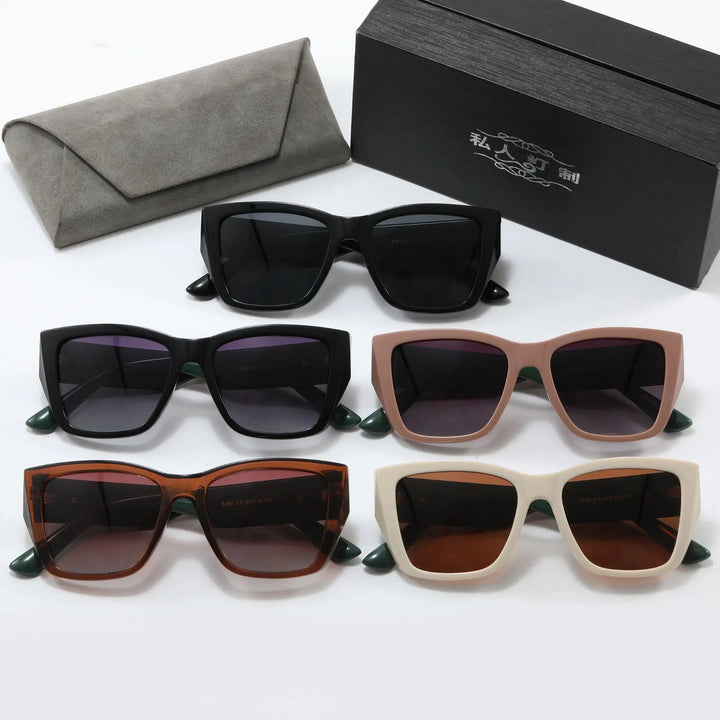 Oversized Vintage Square Polygon Sunglasses-HighTouch