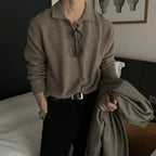 Light Luxury Knit Polo Neck Sweater Men-HighTouch
