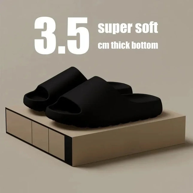 Cloud‑Style Thick‑Sole EVA Slides – Plush Cocoa Comfort for Beach or Home