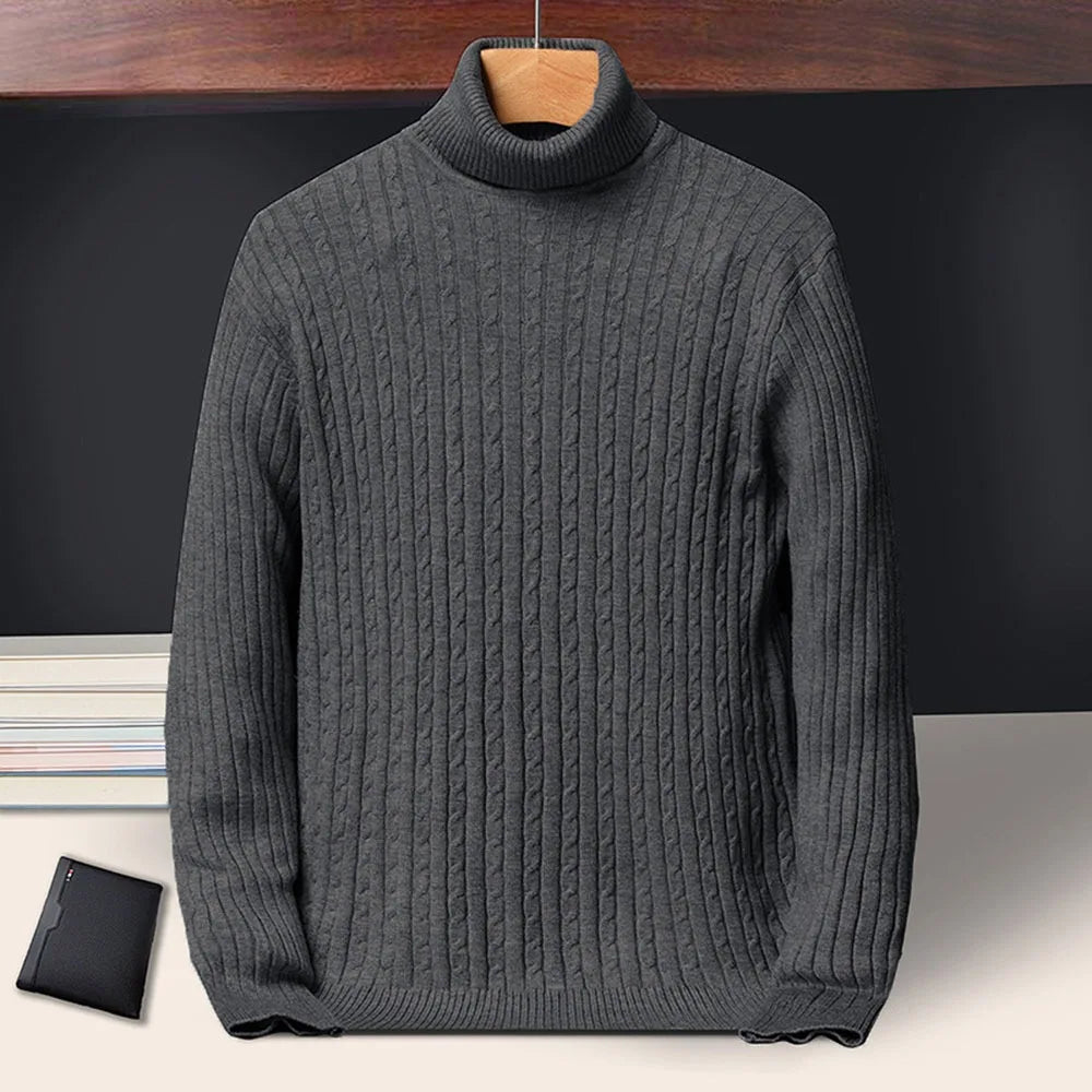 Men's Striped Turtleneck Sweater