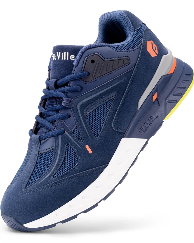 FitVille Men’s Walking Shoes – Extra Wide Lightweight Sneakers for Flat Feet