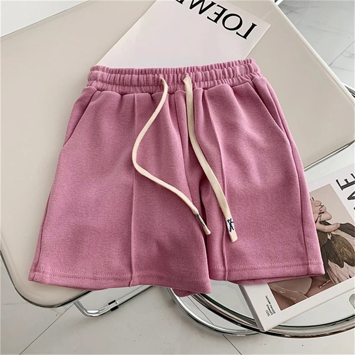 Comfy Retro Korean High-Waist Loose Shorts – Relaxed Chic & Sporty Comfort