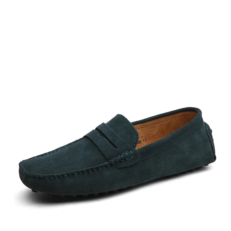Genuine Leather Slip-On Loafers / Moccasins-HighTouch