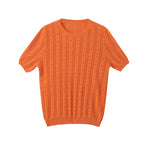 Distressed 100% Cotton Tee – Korean Knit Summer Top-HighTouch