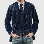 Corduroy Shoulder-Pad Jacket Men-HighTouch