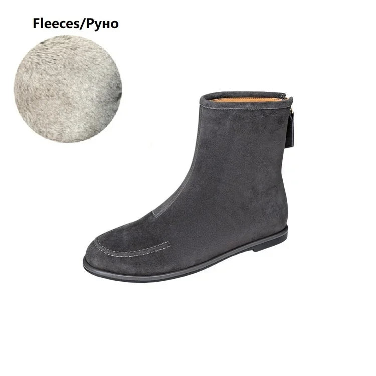 Premium Sheep Suede Chelsea Ankle Boots-HighTouch