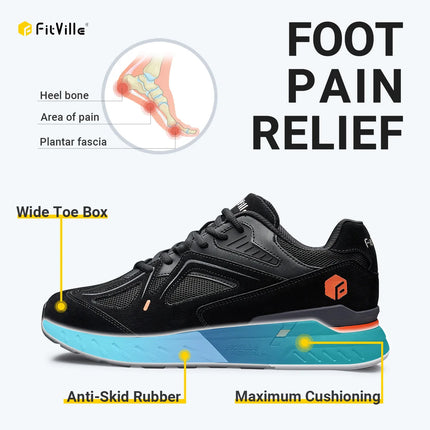 FitVille Men’s Walking Shoes – Extra Wide Lightweight Sneakers for Flat Feet
