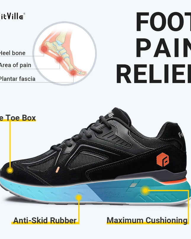 FitVille Men’s Walking Shoes – Extra Wide Lightweight Sneakers for Flat Feet