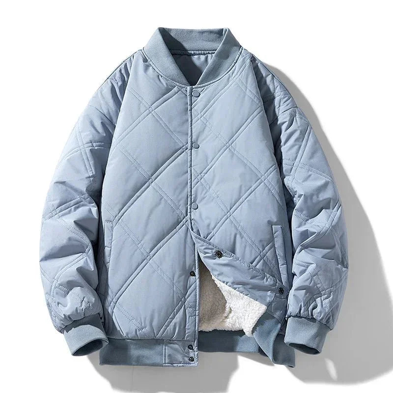 Men's Fleece-Lined Quilted Bomber Jacket