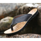 Premium Leather Flip-Flops for Men – Cushioned, Breathable & Non-Slip-HighTouch