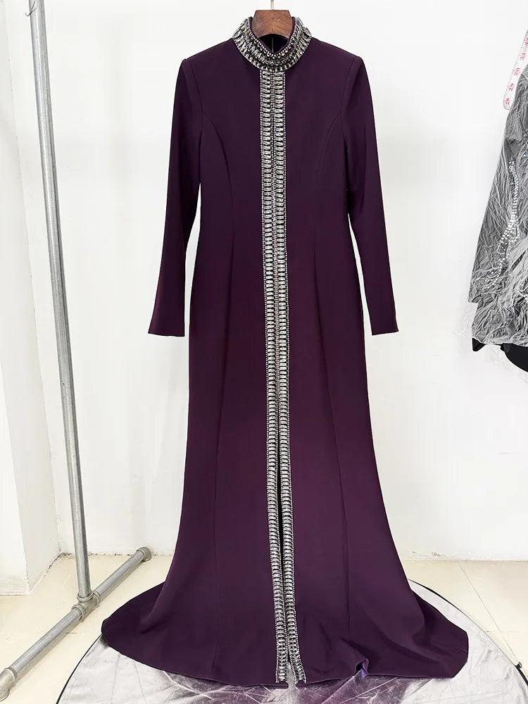 Beaded Diamond Maxi Dress