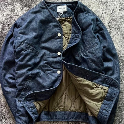 Retro Thick Cotton Stand-Collar Jacket Men