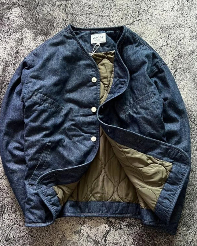 Retro Thick Cotton Stand-Collar Jacket Men