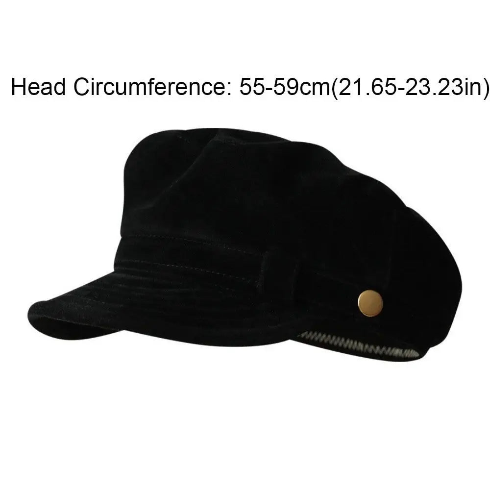 Suede Beret Hat Women All Season Short Brim Newsboy Cap