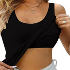 Plus-Size Tank Top with Built-In Bra – Sleek & Supportive Summer Camisole-HighTouch