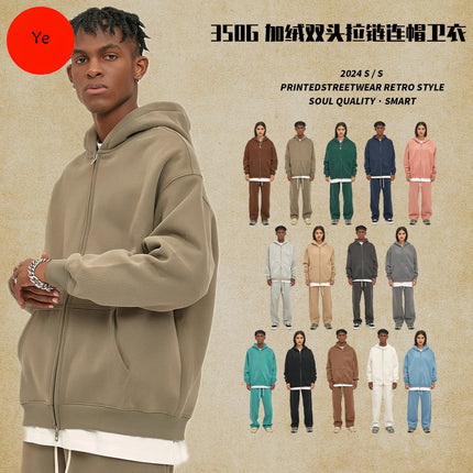 Premium Heavyweight Fleece Double‑Zip Cardigan Hoodie UK