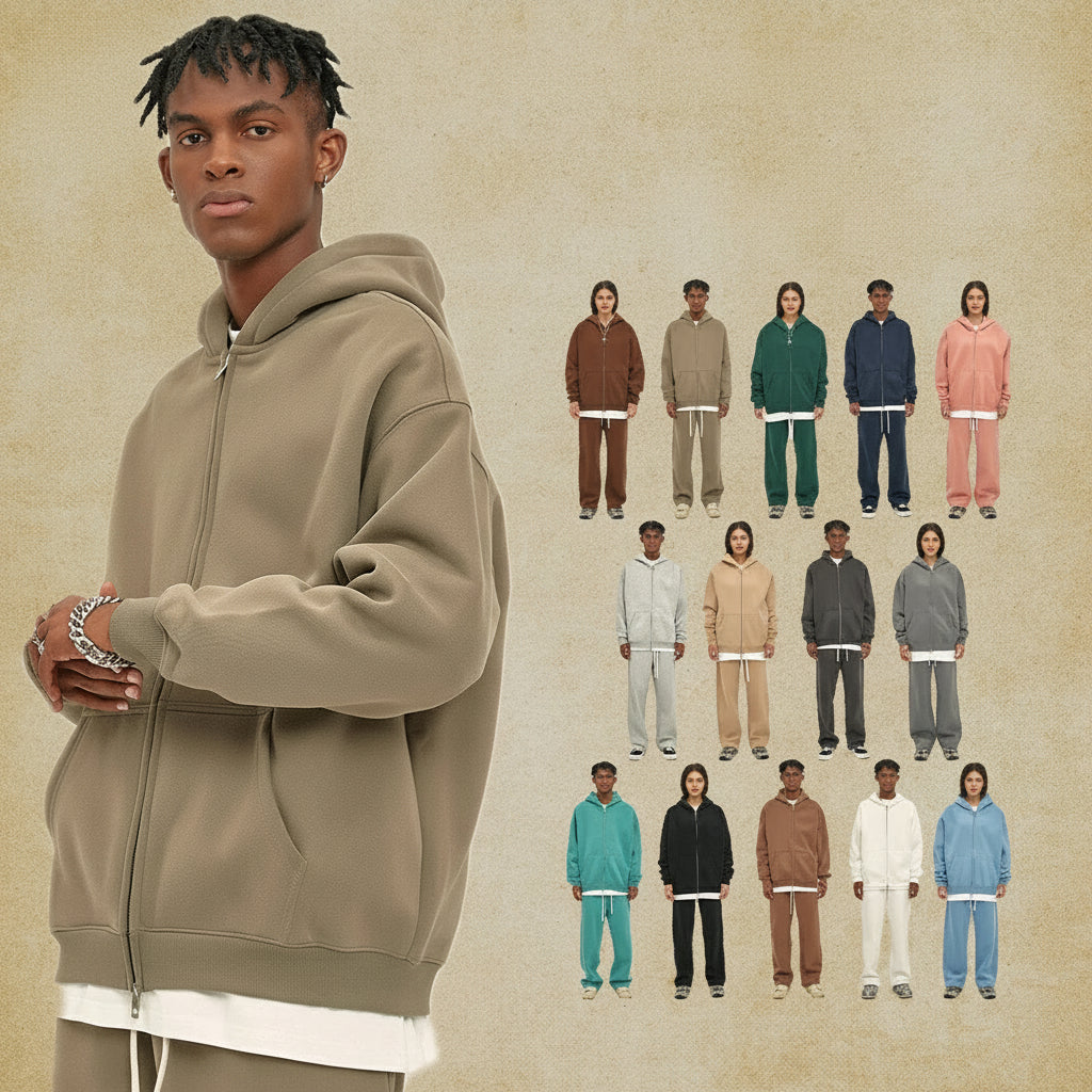 Premium Heavyweight Fleece Double‑Zip Cardigan Hoodie UK