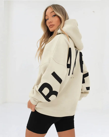European American Fashion Printed Thick Loose Hoodie