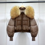 Short White Duck Down Parka Women-HighTouch