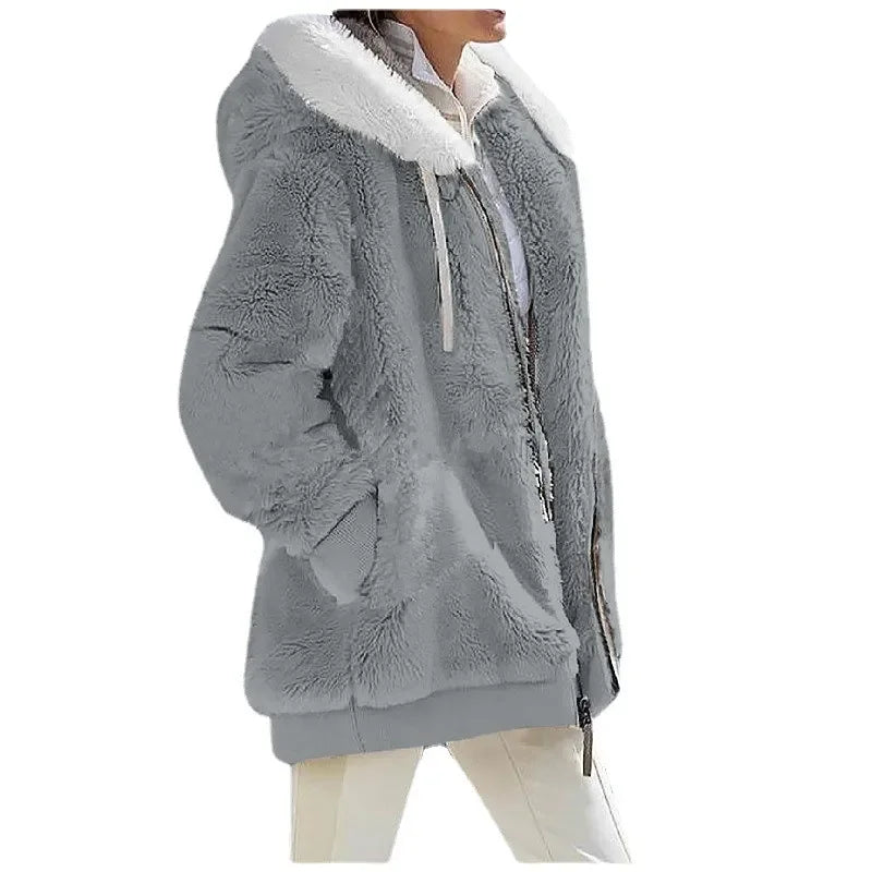 Women’s Hooded Zip-Up Fleece Jacket-HighTouch