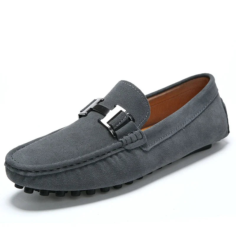 Classic Suede Leather Loafers – Men’s Breathable Soft Slip-On Shoes