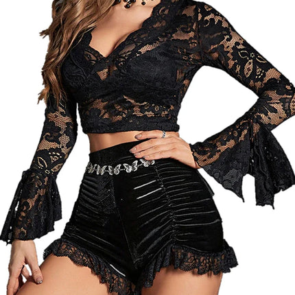 Retro-Lace Pleated Shorts for Effortless Summer Flair