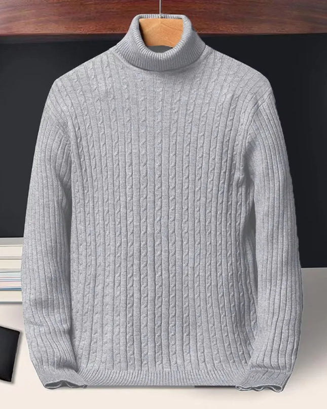 Men's Striped Turtleneck Sweater