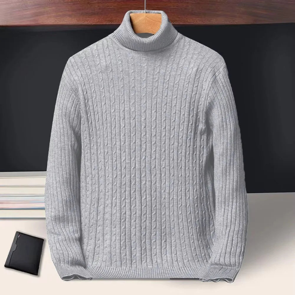 Men's Striped Turtleneck Sweater