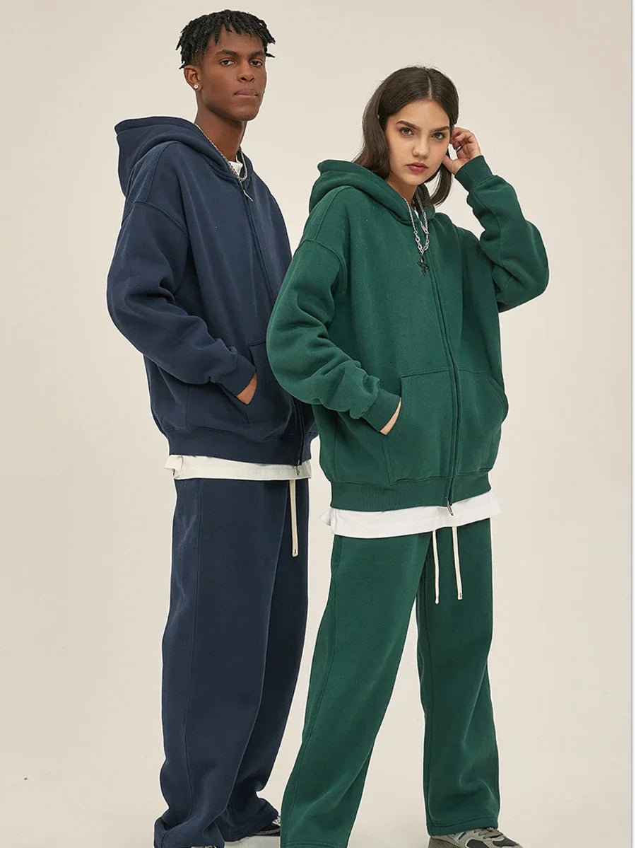 Women’s Luxe 2‑Piece Loose Fleece Hoodie & Jogger Set-HighTouch