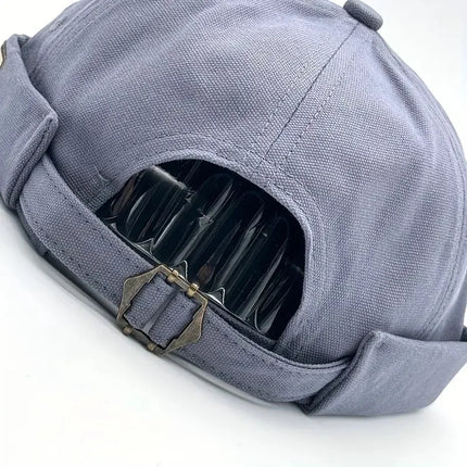 Vintage Washed Cotton Dome / Melon Brimless Cap – Unisex Adjustable