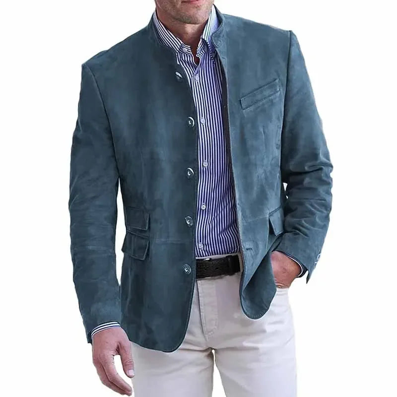 Solid Colour Slim Suit Jacket Men-HighTouch