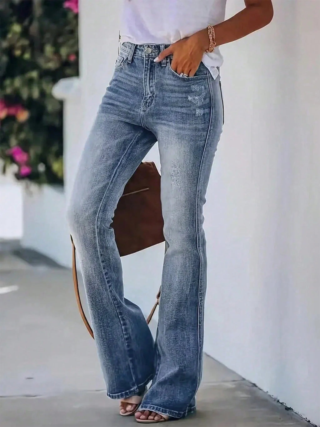High-Waist Slimming Horn Jeans Women-HighTouch