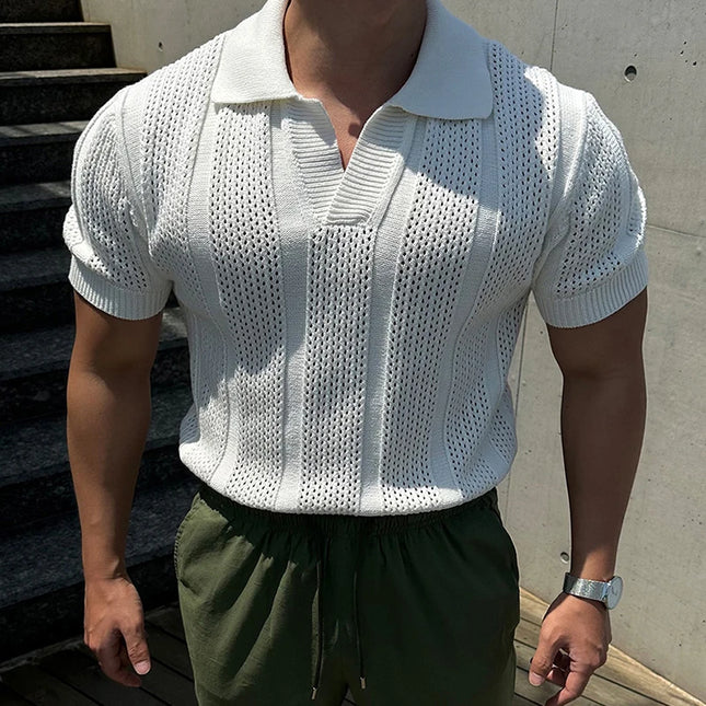 Ultra-Breathable Slim Mesh Polo Shirt for Men