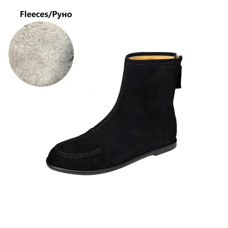 Premium Sheep Suede Chelsea Ankle Boots-HighTouch
