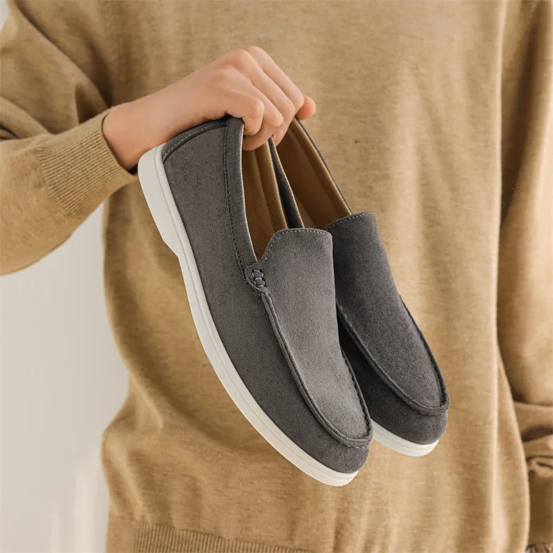 Men’s Suede & Leather Slip-On Loafers