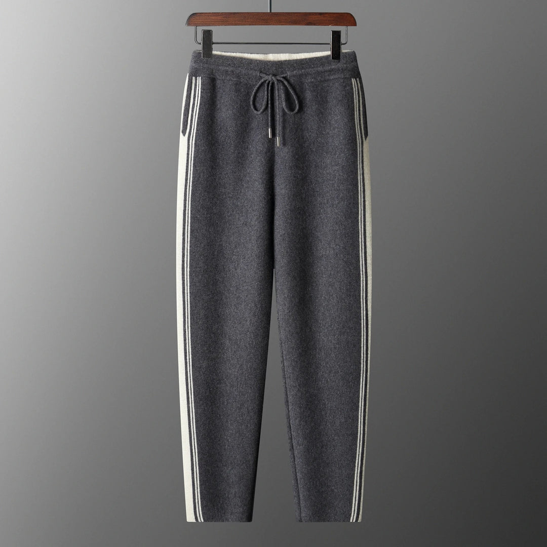 Men's Winter Merino Wool Knit Set Hooded Cardigan & Pants
