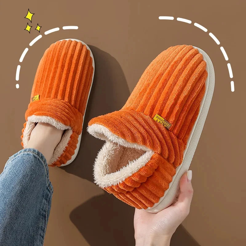 Unisex Plush Fur Slide Slippers – Warm Ankle Soft-Sole Indoor Fashion