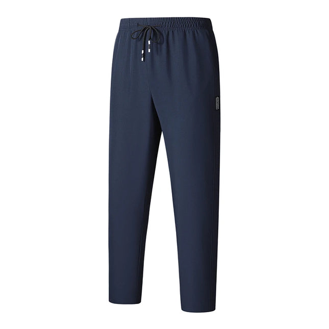 CHRLCK Men Running Pants Jogging Casual Summer Thin Sweatpants Quick Dry Ice Silk Straight Trousers Sports Gym Breathable Unisex