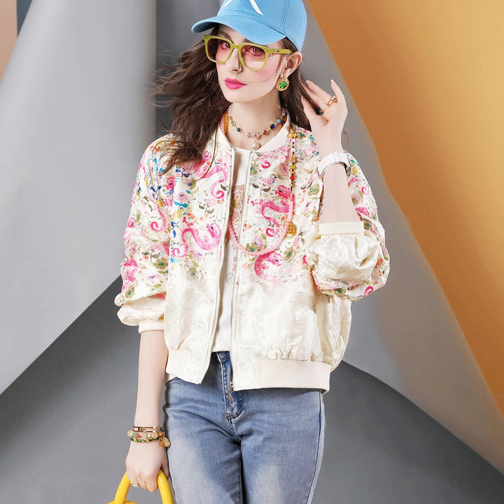 Women’s Chinese-Style Embroidered Spring Jacket-HighTouch