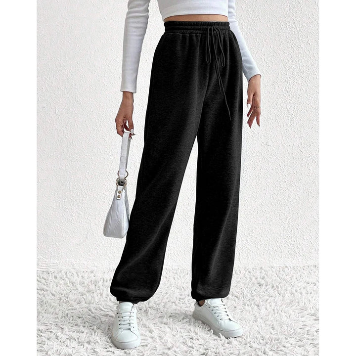 Mia Muse High-Waist Ankle Sporty Pants – All‑Season Solid Casual Trousers-HighTouch
