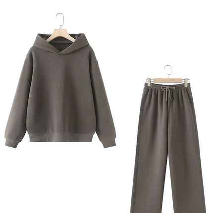Women’s Casual Hooded Pullover & Straight Pants Set — Cozy, Chic & Versatile