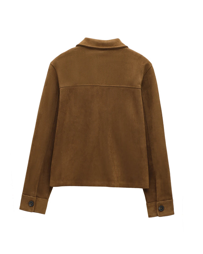 Women's Winter Zipper Jacket - Elegant Short Street Coat with Pocket