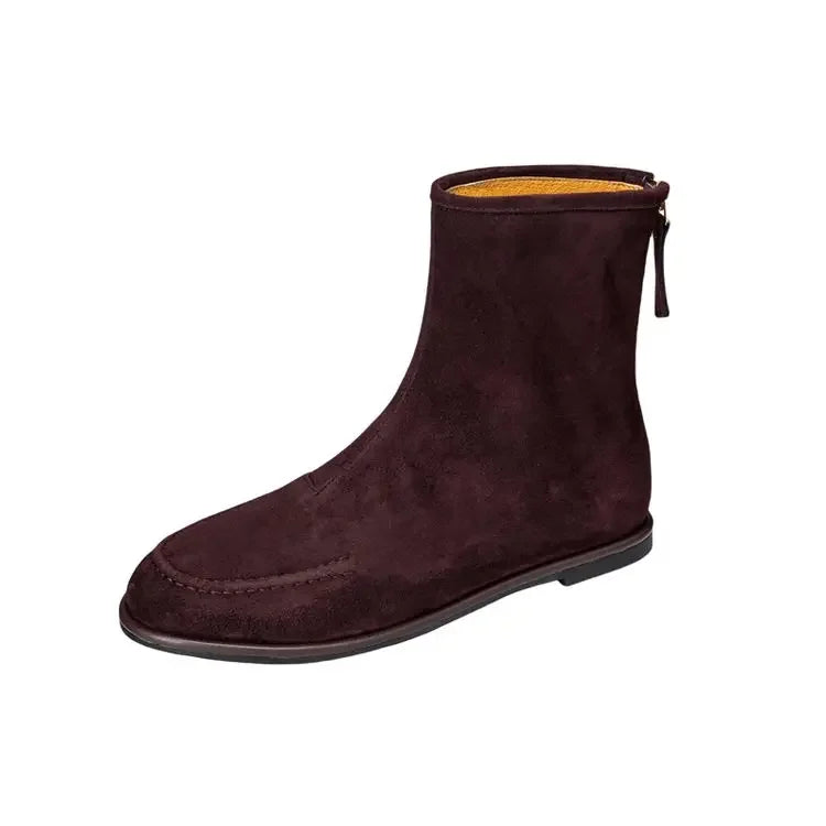 Premium Sheep Suede Chelsea Ankle Boots-HighTouch